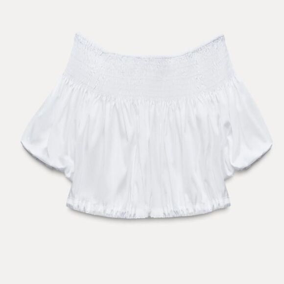 Zara off the shoulder top with elasticated detail - Picture 2 of 3